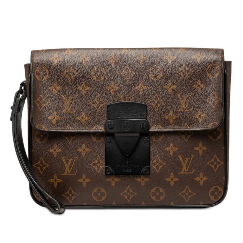 Louis Vuitton Monogram Macassar S Lock A4 Pouch