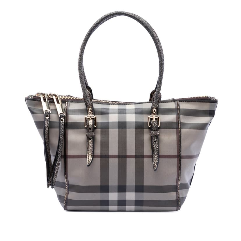 Burberry Small Smoke Check Coated Canvas Salisbury Tote
