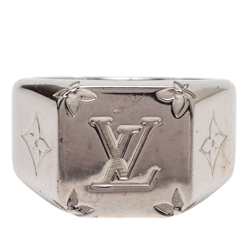 Louis Vuitton Brass Monogram Signet Ring M