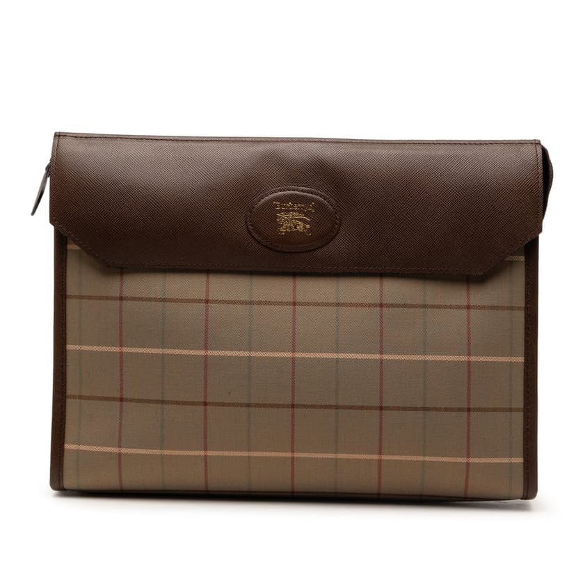 Burberry Vintage Check Canvas Clutch