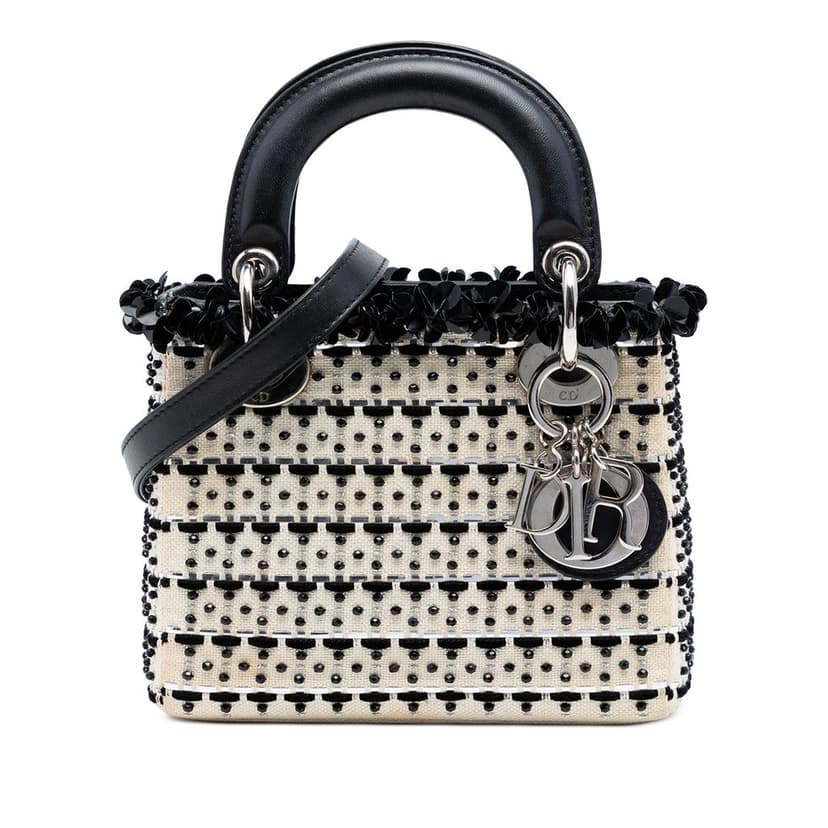 Dior Mini Canvas Bead and Sequin Embellished Lady Dior