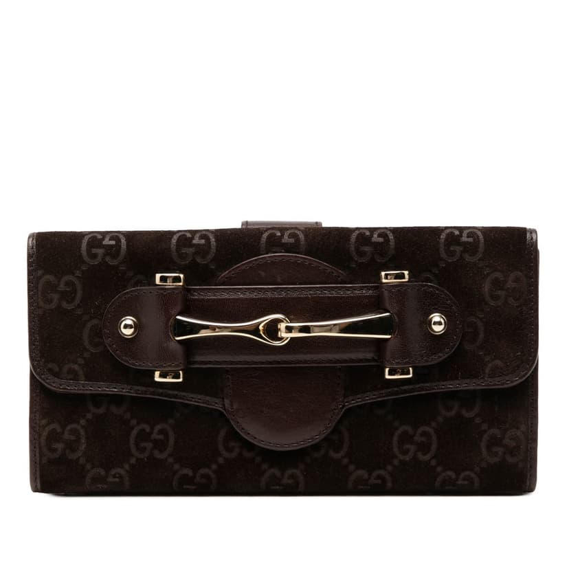 Gucci GG Suede Pelham Continental Long Wallet
