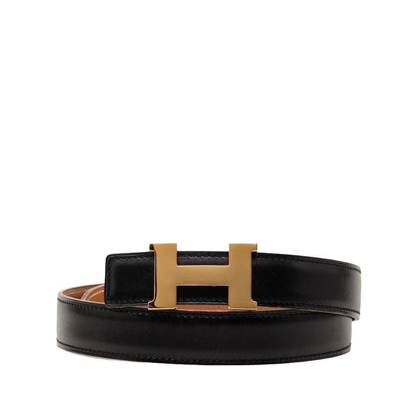 Hermès Epsom and Box Calf Constance H Reversible Belt