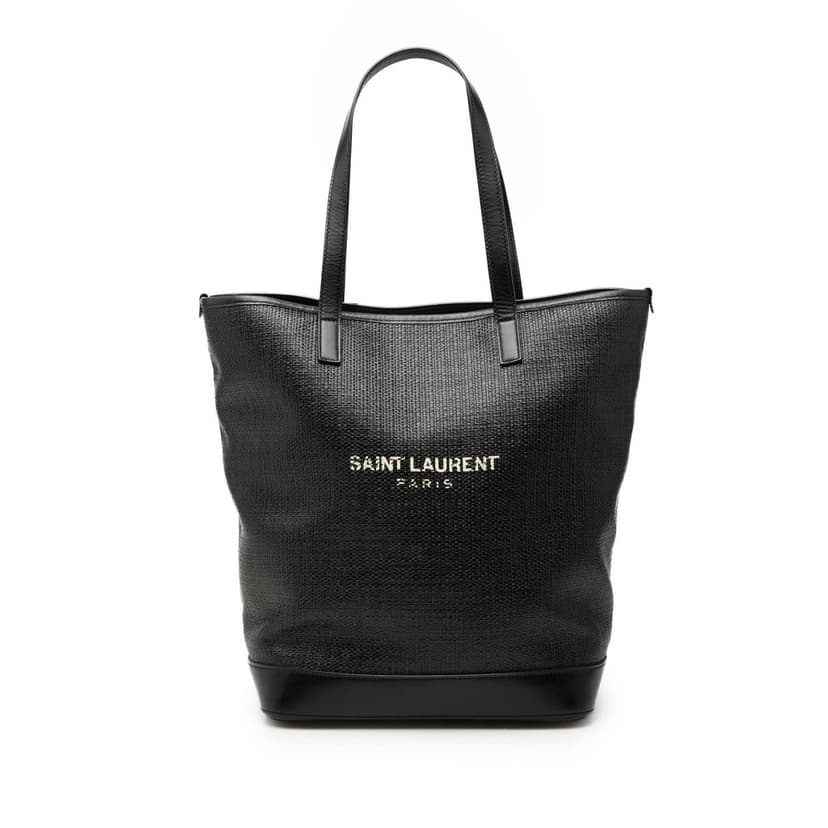 Saint Laurent Raffia Teddy Shopping Tote