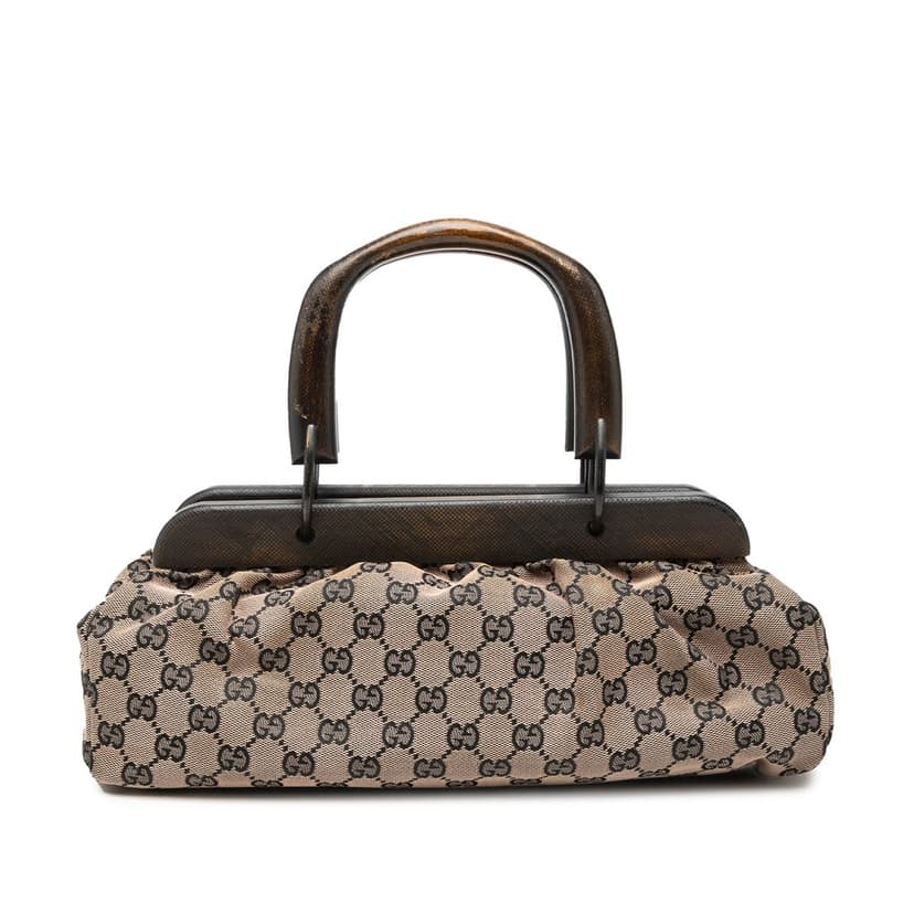 Gucci GG Canvas Wood Frame Handbag