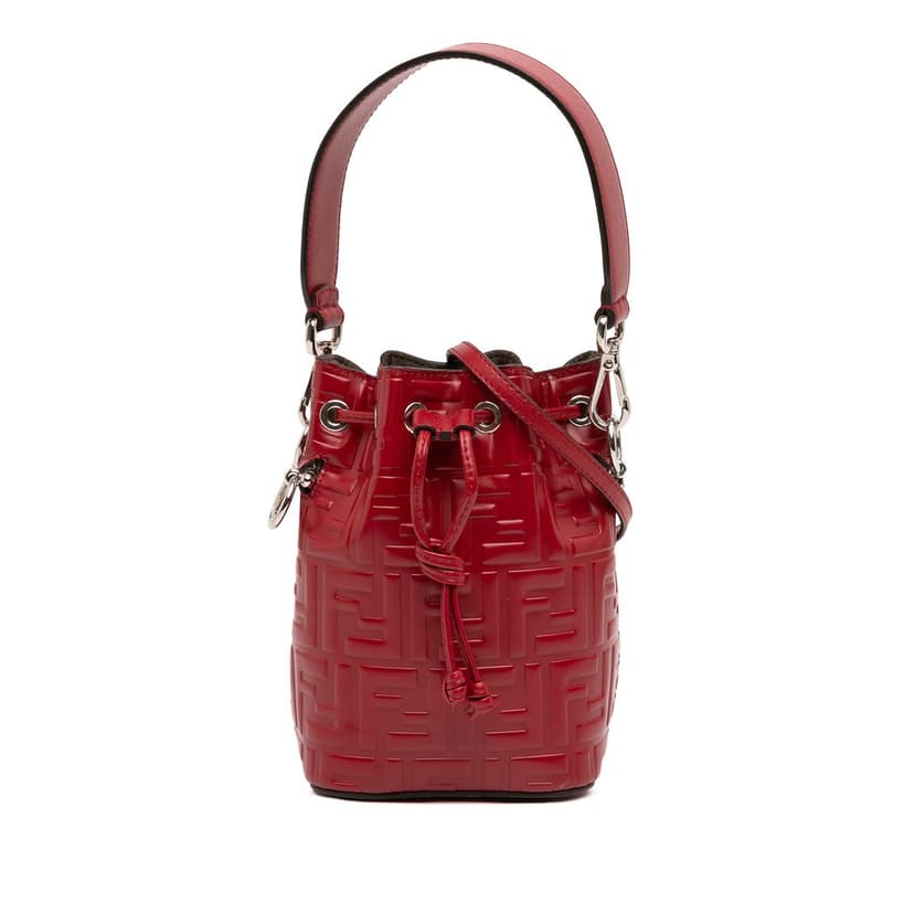 Fendi Mini Zucca Embossed Leather Mon Tresor Bucket Bag