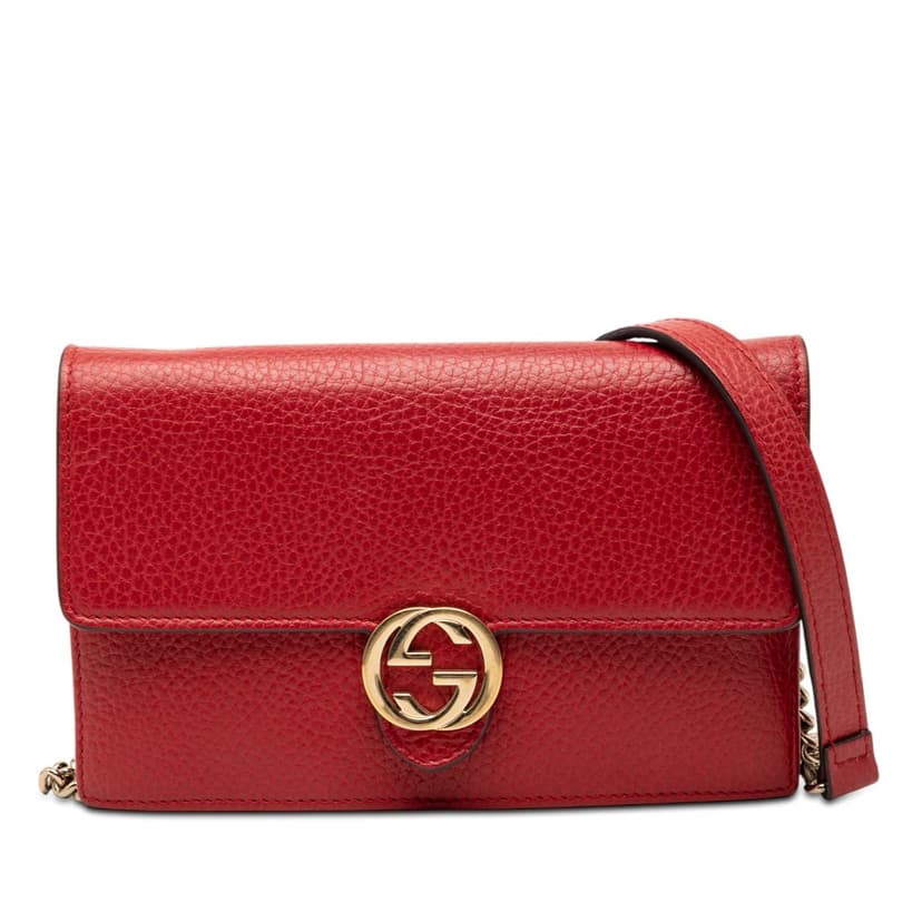 Gucci Dollar Calfskin Interlocking G Wallet on Chain