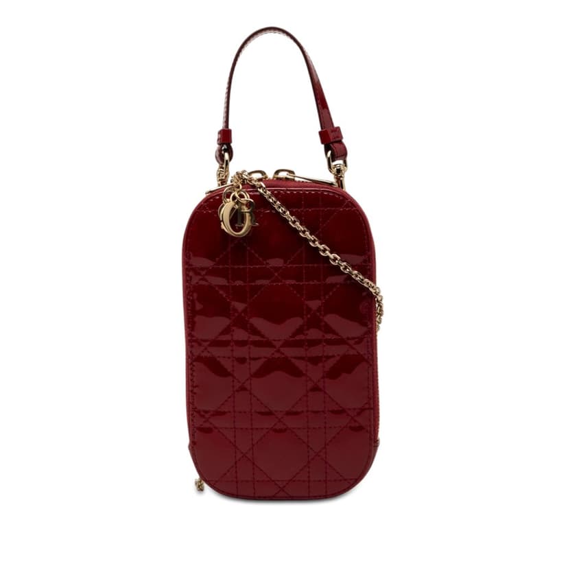 Dior Patent Cannage Lady Dior Call In Phone Holder