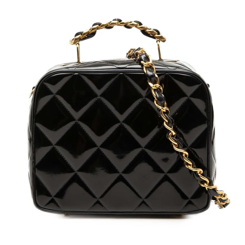 Chanel Quilted Patent Vanity Case