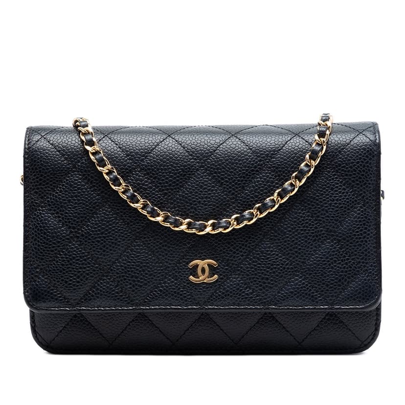 Chanel CC Quilted Caviar Wallet on Chain