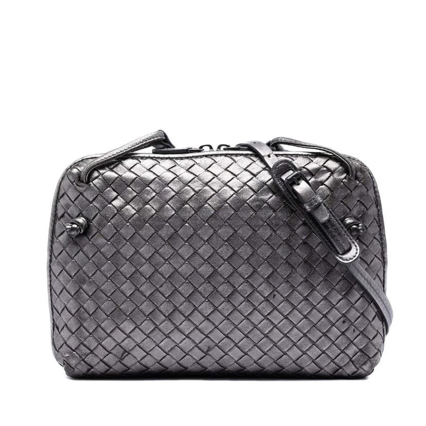 Bottega Veneta Metallic Nappa Intrecciato Nodini Crossbody