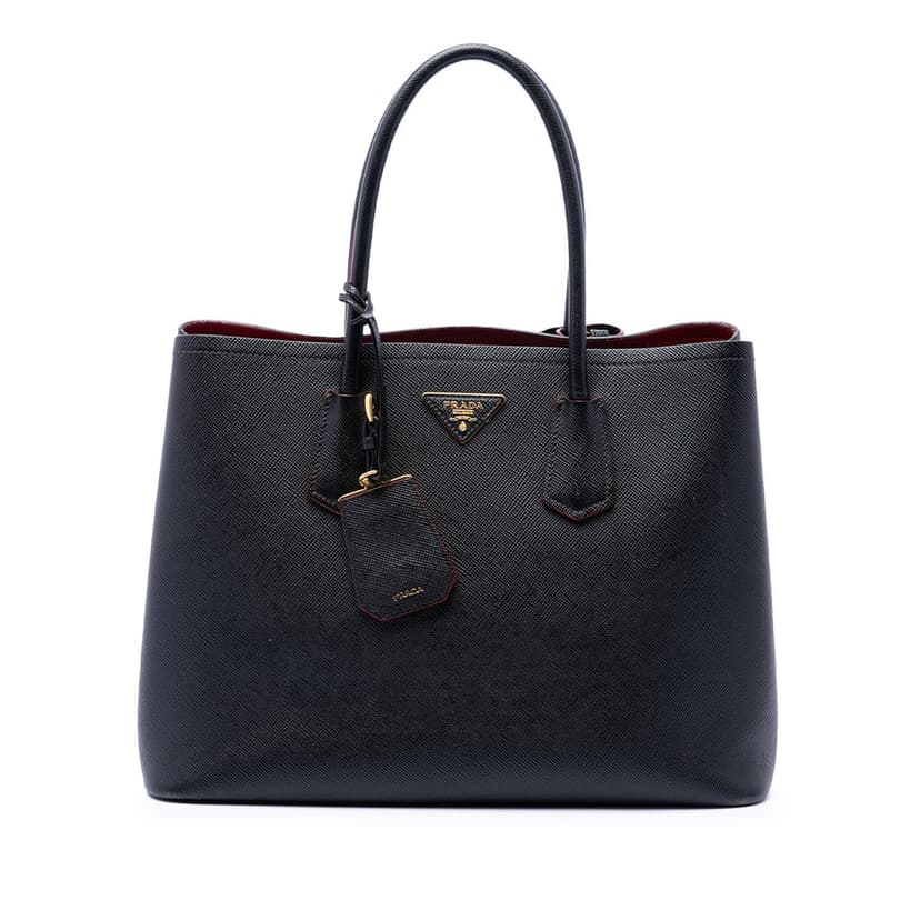 Prada Medium Saffiano Cuir Double Satchel