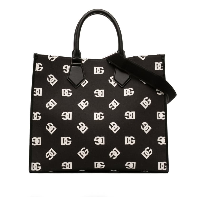 Dolce & Gabbana Large Logo Canvas Shopping Tote