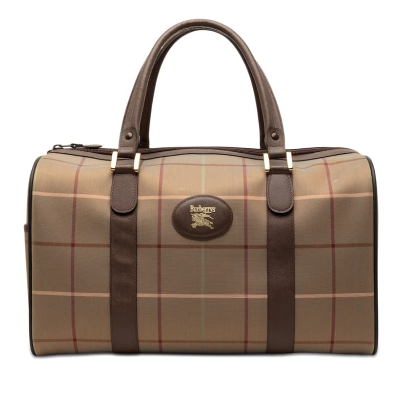 Burberry Vintage Check Canvas Boston Bag