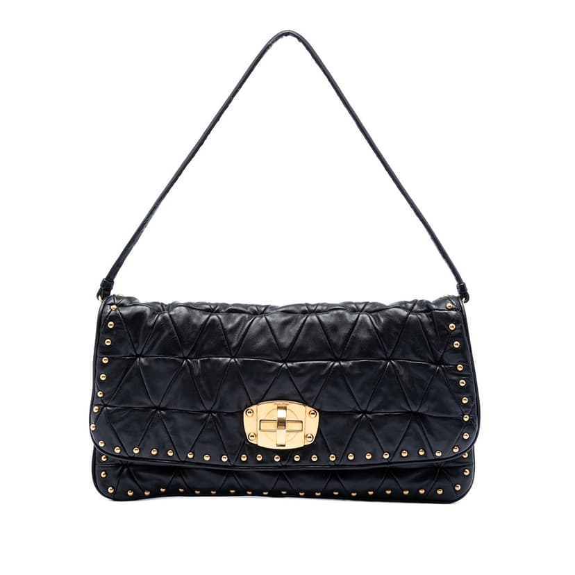 Miu Miu Studded Matelasse Nappa Shoulder Bag