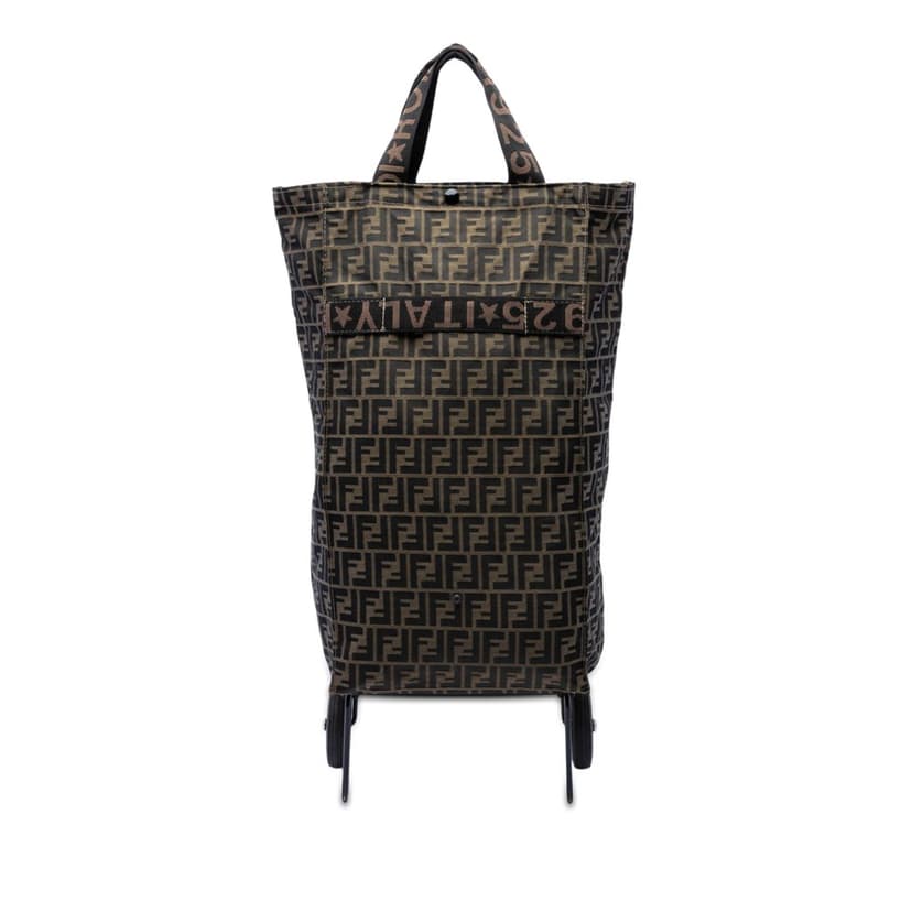 Fendi Zucca Canvas Foldable Jolly Trailer Rolling Cart