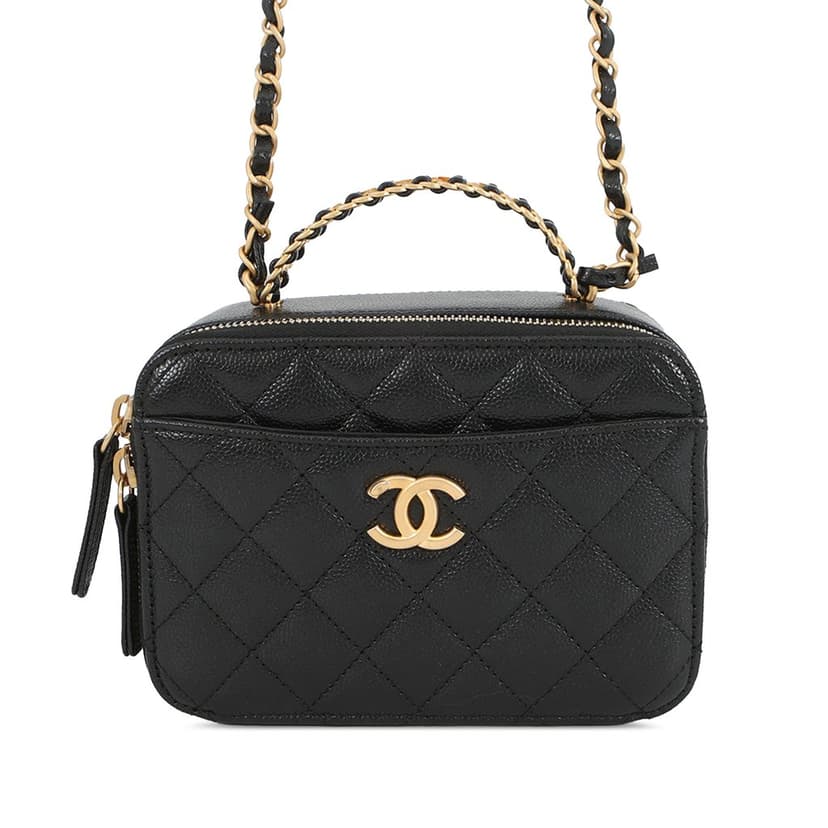 Chanel Mini Quilted Caviar Pick Me Up Vanity Case