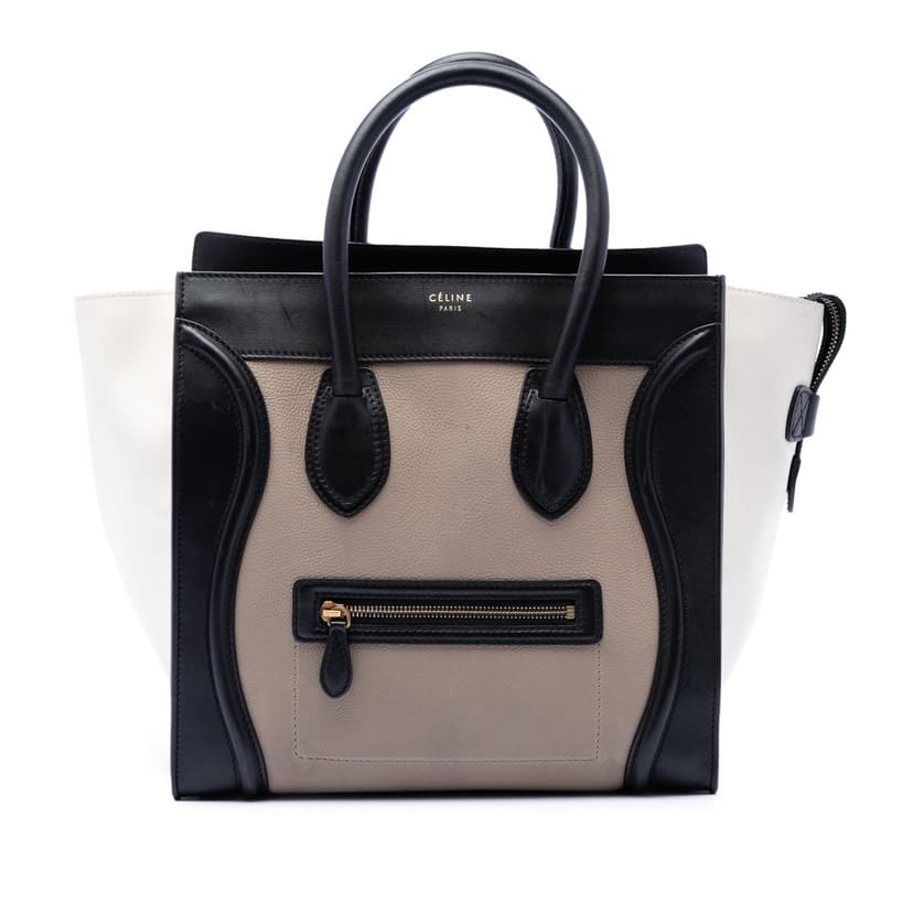 Celine Mini Tricolor Leather Luggage Tote