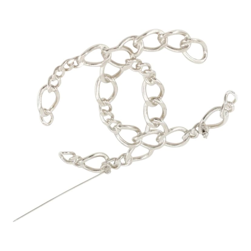 Chanel CC Brass Openwork Chain Brooch