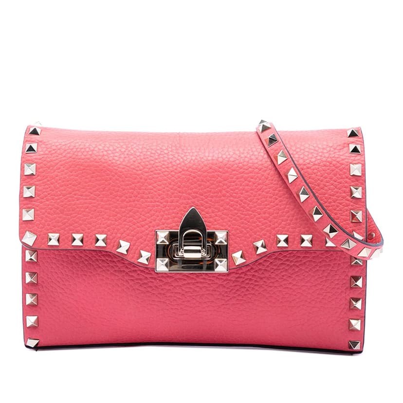 Valentino Small Leather Rockstud Flap Crossbody