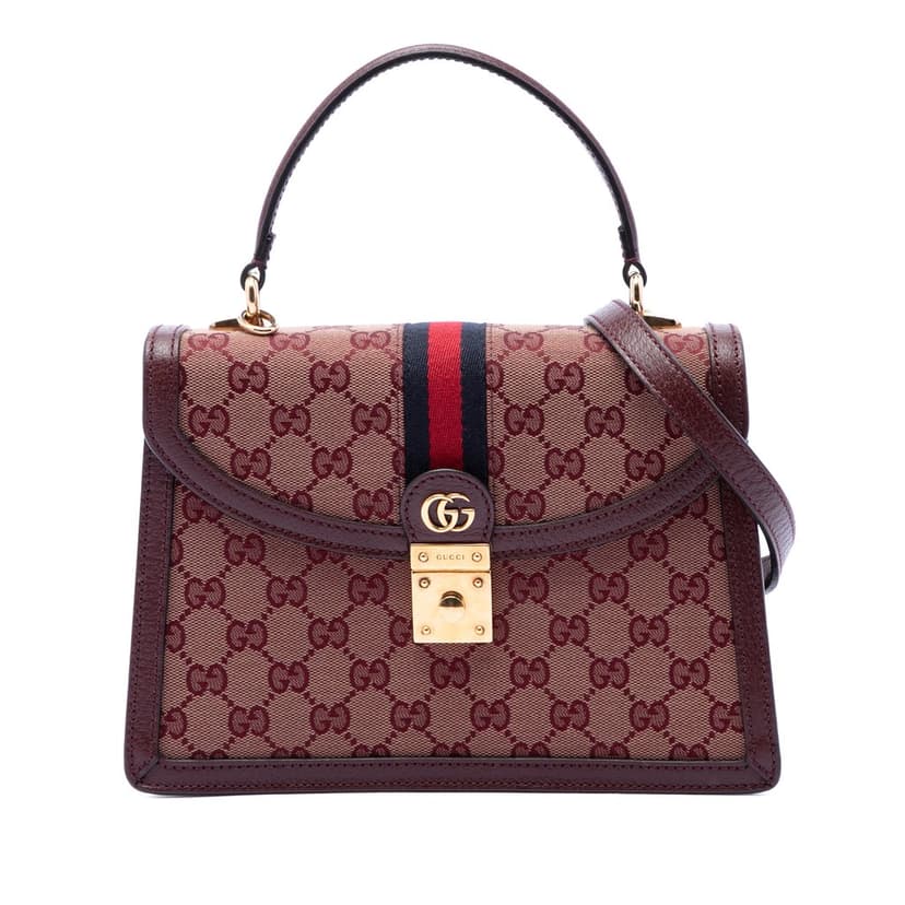 Gucci Small GG Canvas Web Ophidia Top Handle Flap