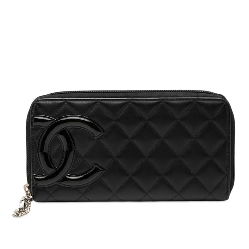 Chanel Quilted Lambskin Cambon Ligne Zippy Wallet