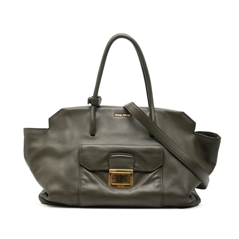 Miu Miu Vitello Soft Front Pocket Satchel