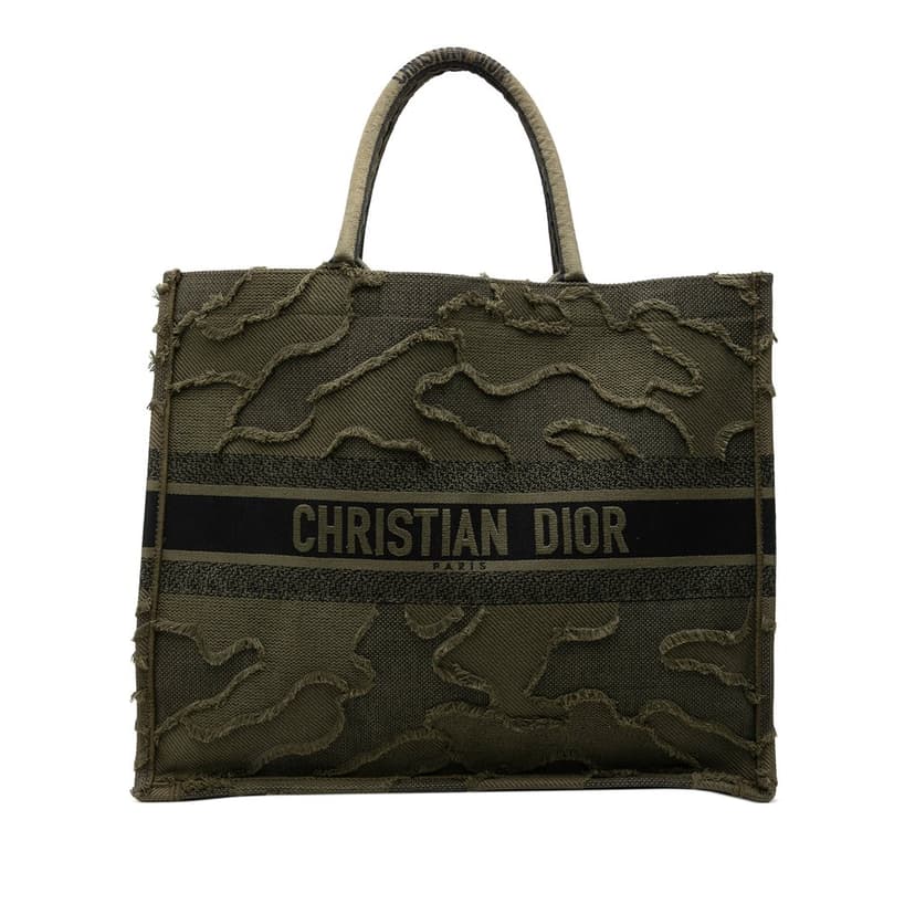 Dior Large Embroidered Canvas Camouflage Book Tote