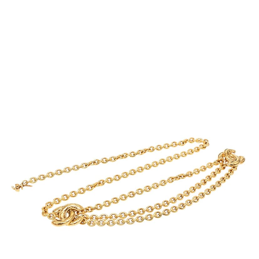 Chanel Gold Plated Quilted CC Triple Chain Belt