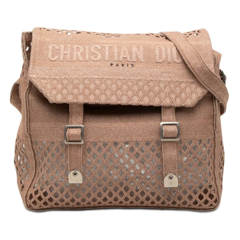 Dior Large Embroidered Mesh Canvas Diorcamp Messenger Bag