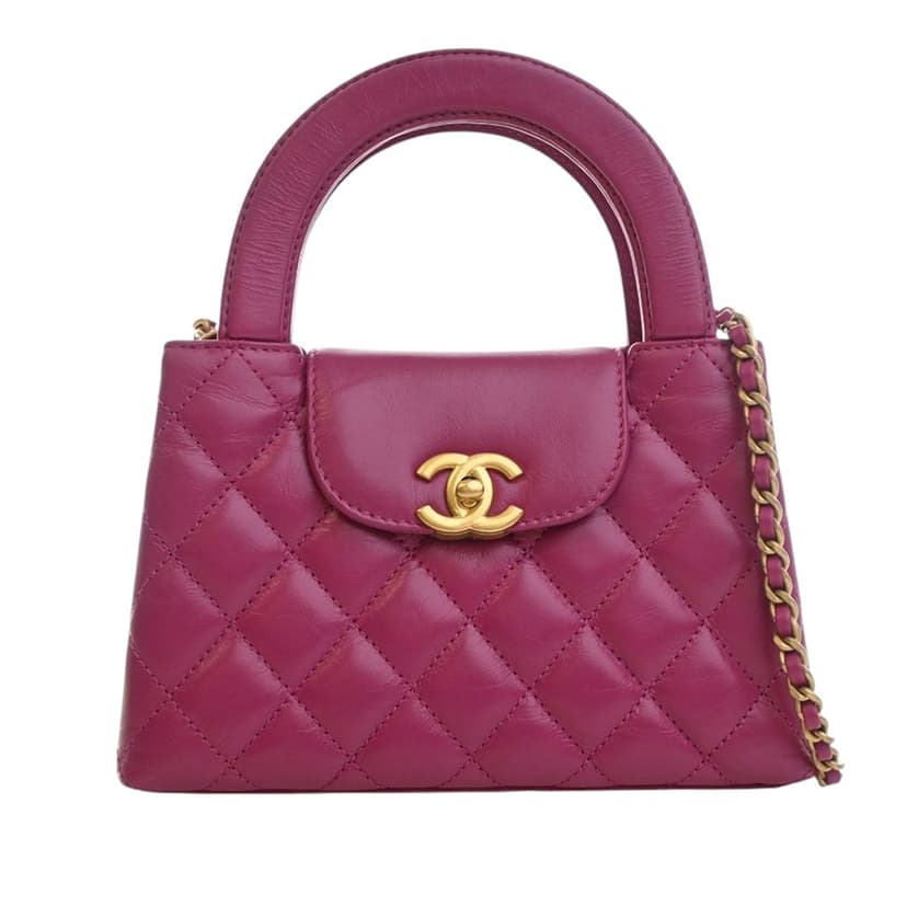 Chanel حقيبة تسوق كيلي نانو من جلد العجل اللامع القديم
