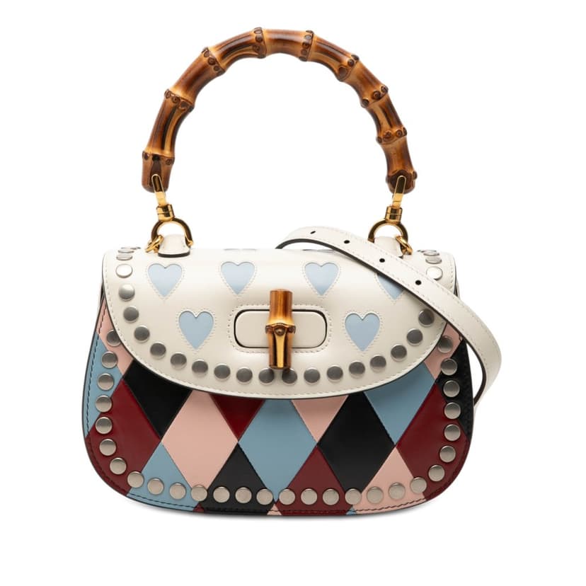 Gucci Small Calfskin Lovelight Bamboo Top Handle Bag