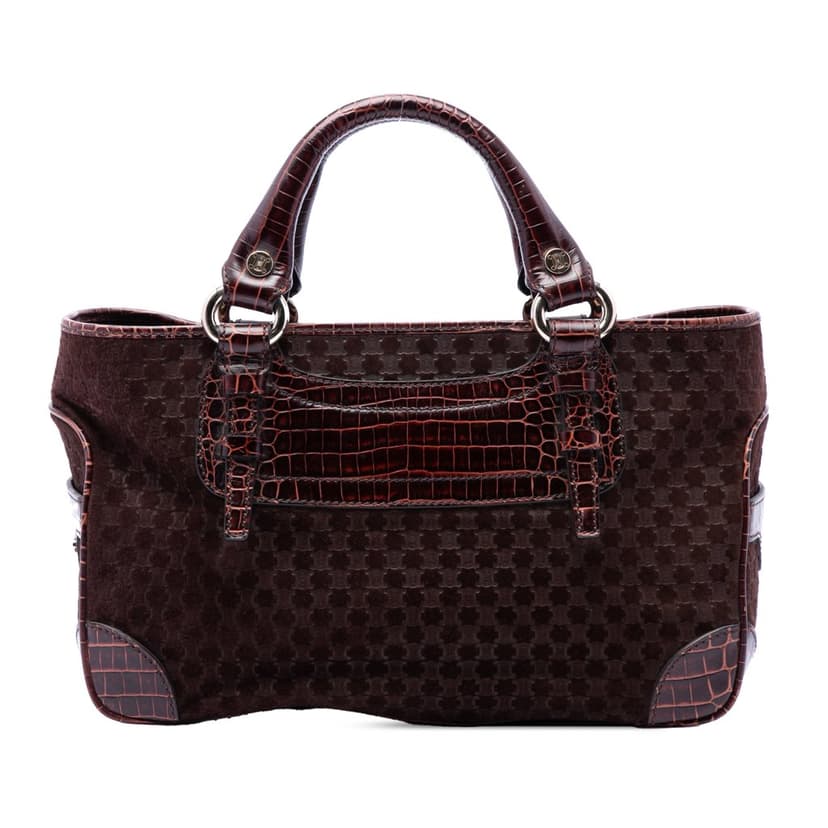 Celine Macadam Suede Boogie Handbag