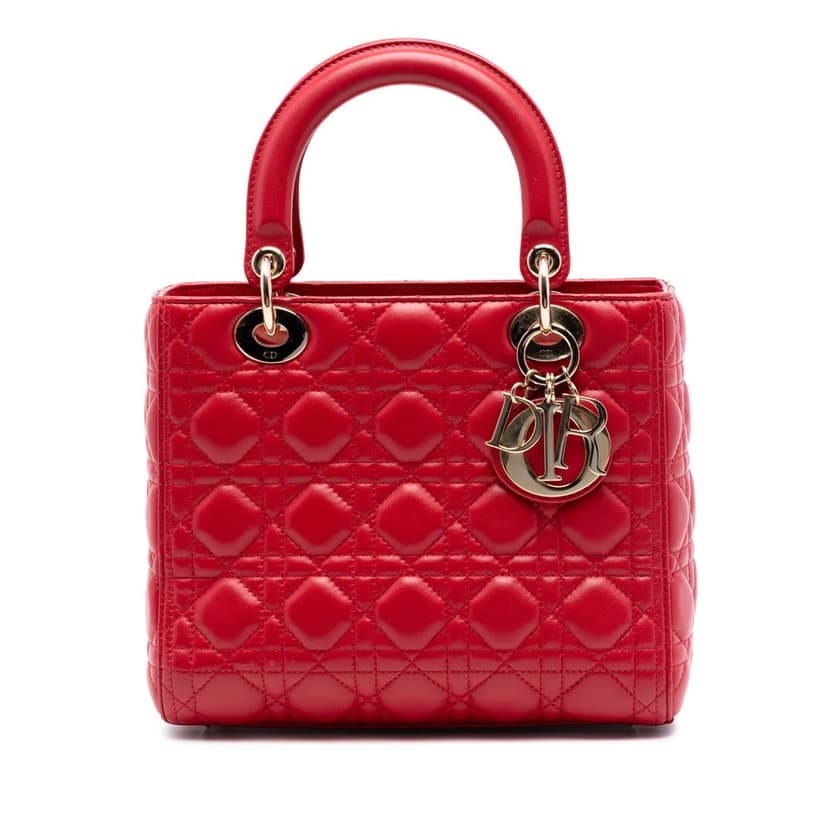 Dior Medium Lambskin Cannage Lady Dior