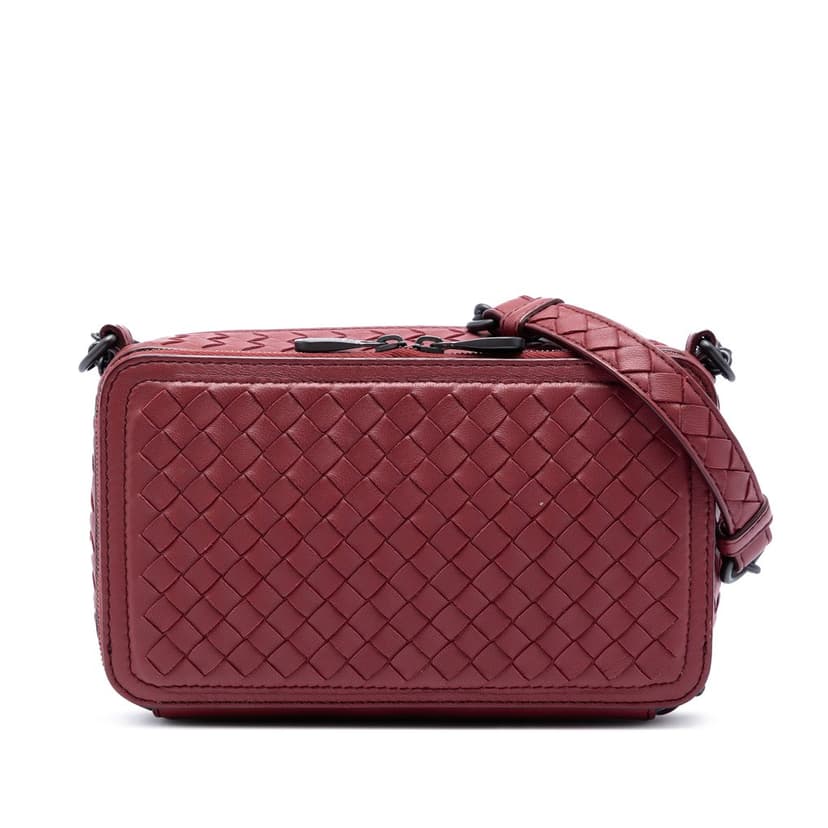 Bottega Veneta Nappa Intrecciato Double Zip Shoulder Bag