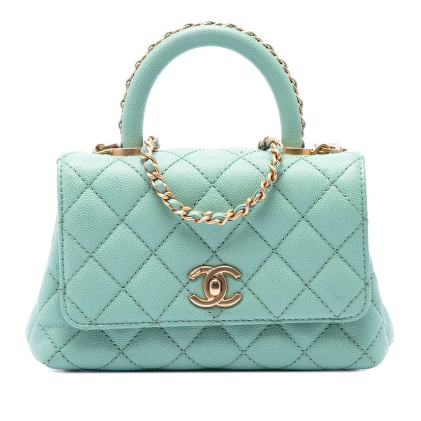 Chanel Extra Mini Quilted Caviar Coco Top Handle Bag