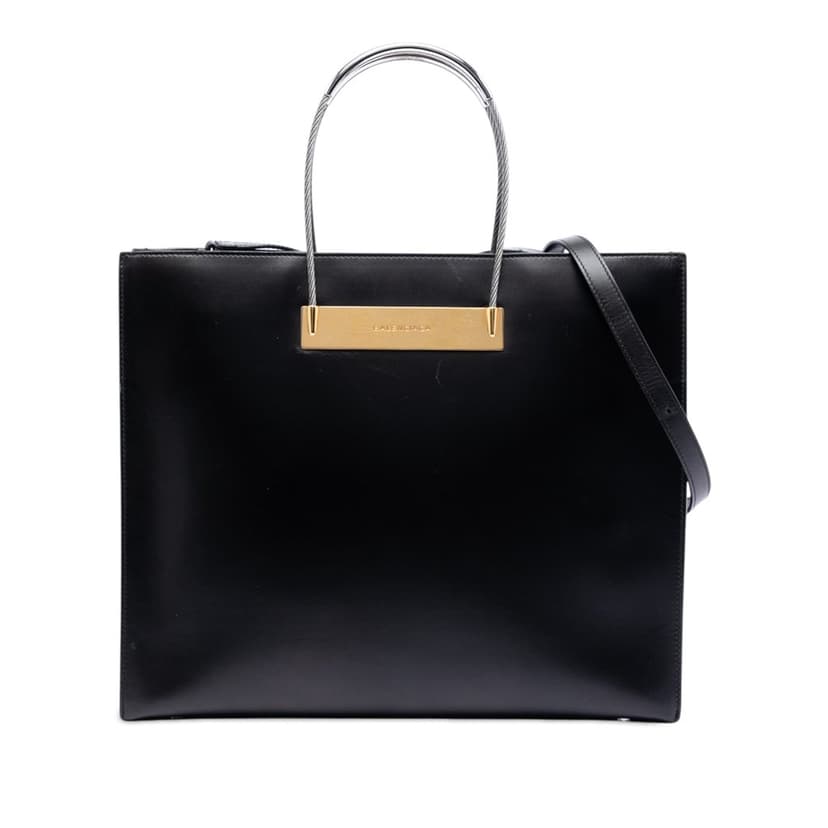 Balenciaga Small Leather Cable Shopper Tote