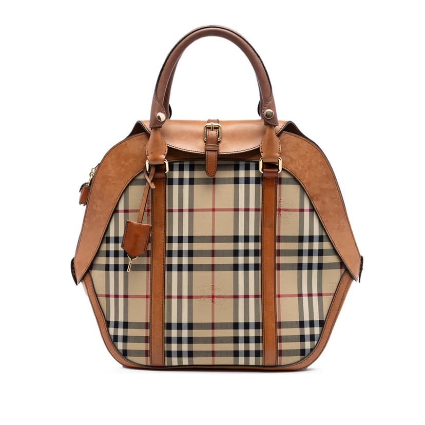 Burberry Medium Haymarket Check Coated Canvas Orchard Bowling Bag