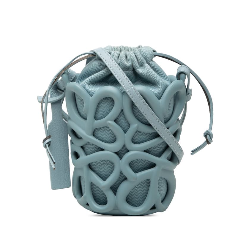 Loewe Anagram Inflated Cutout Rubber and Canvas Pocket Bucket Bag