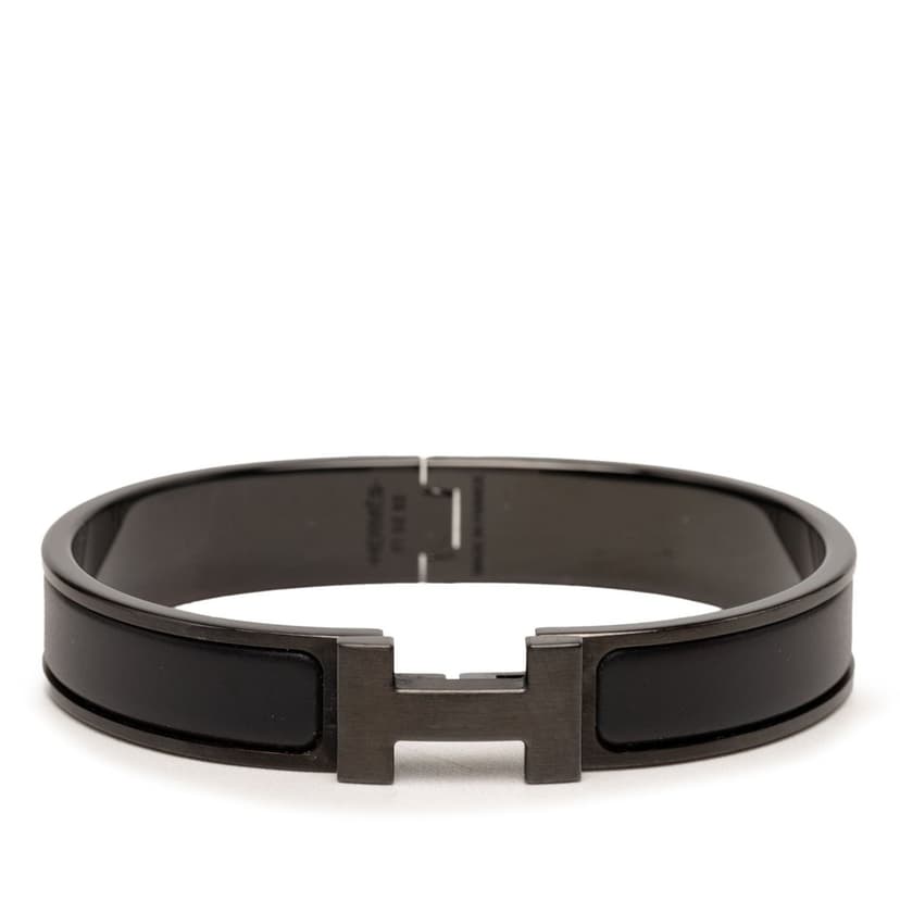 Hermès Narrow Enamel So Black Clic HH Bracelet