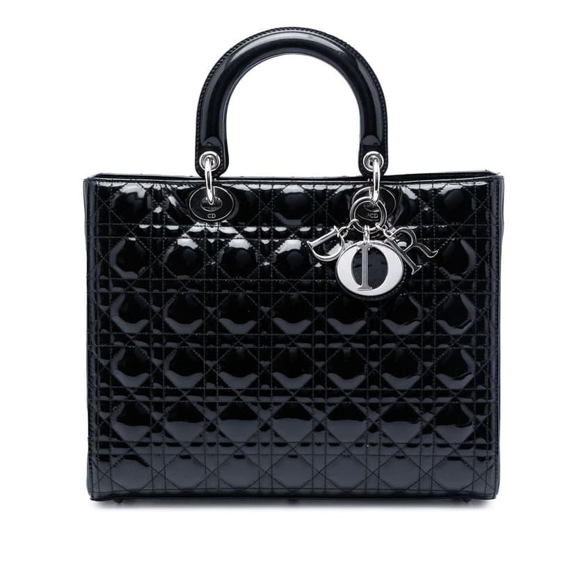 Dior Large Patent Cannage Lady Dior