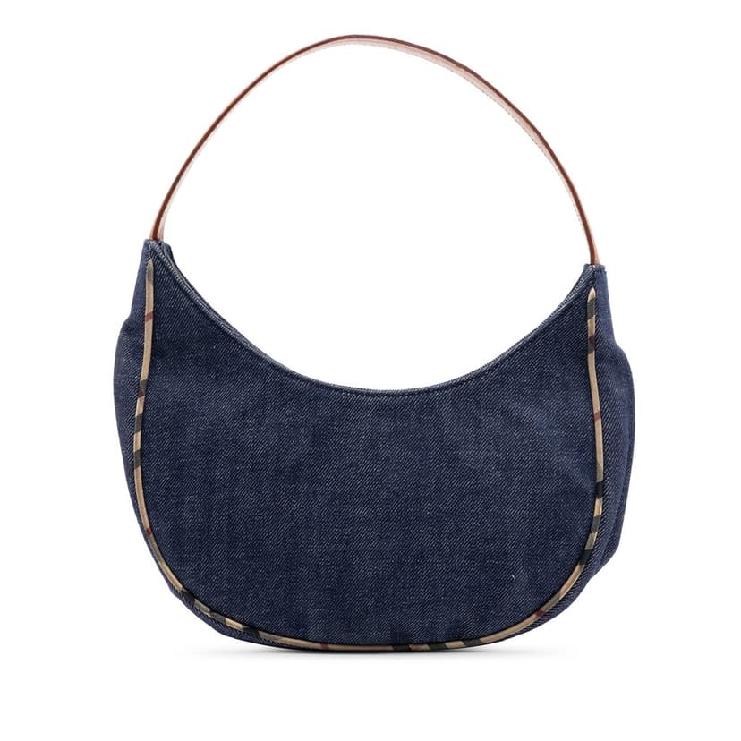 Burberry House Check Trimmed Denim Shoulder Bag