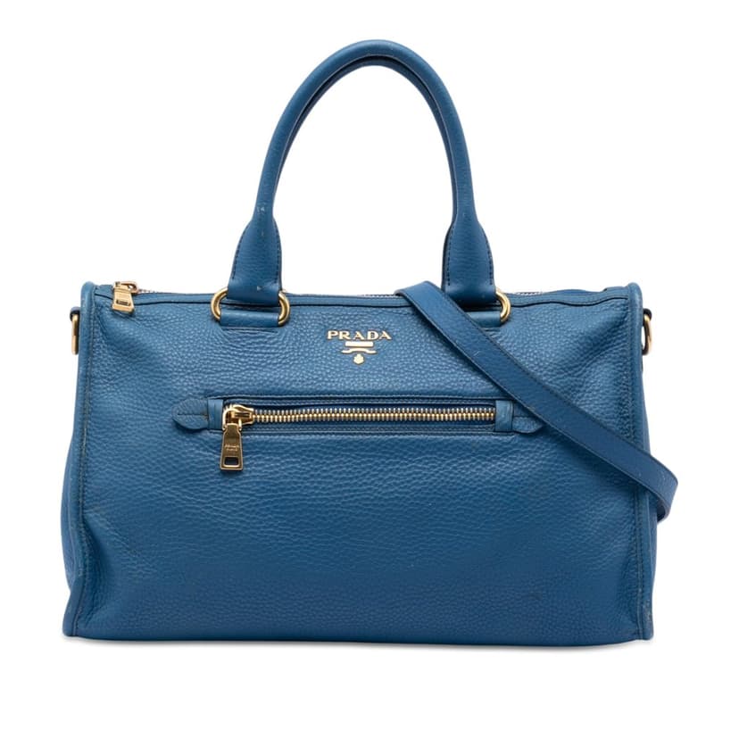 Prada Vitello Daino Zip Top Satchel