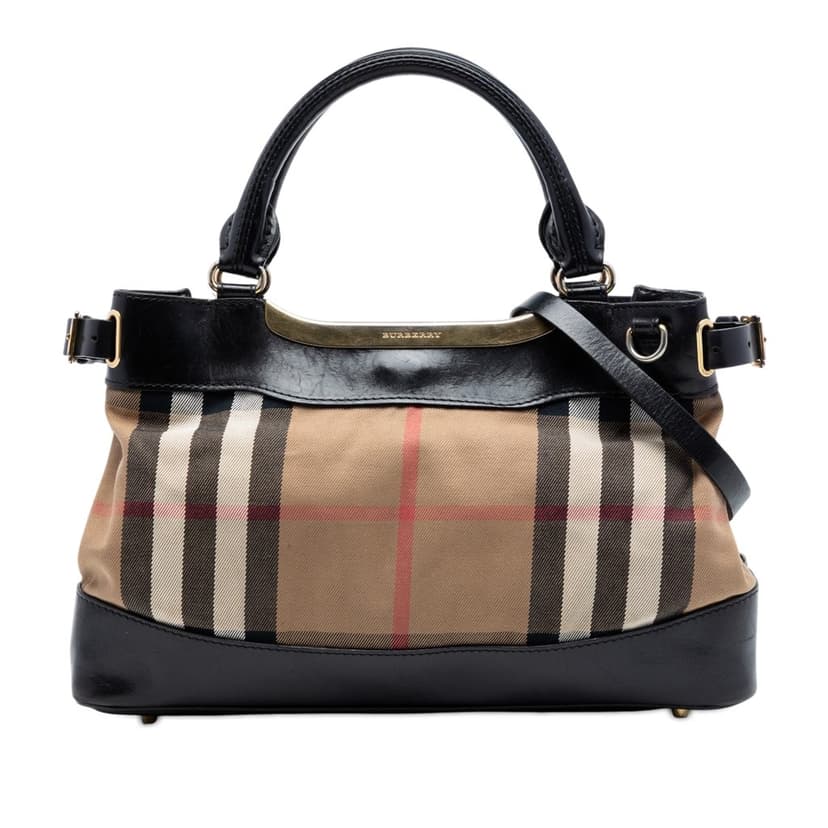 Burberry لجام قماش بنقشة منزل صغير، حقيبة هيبورن