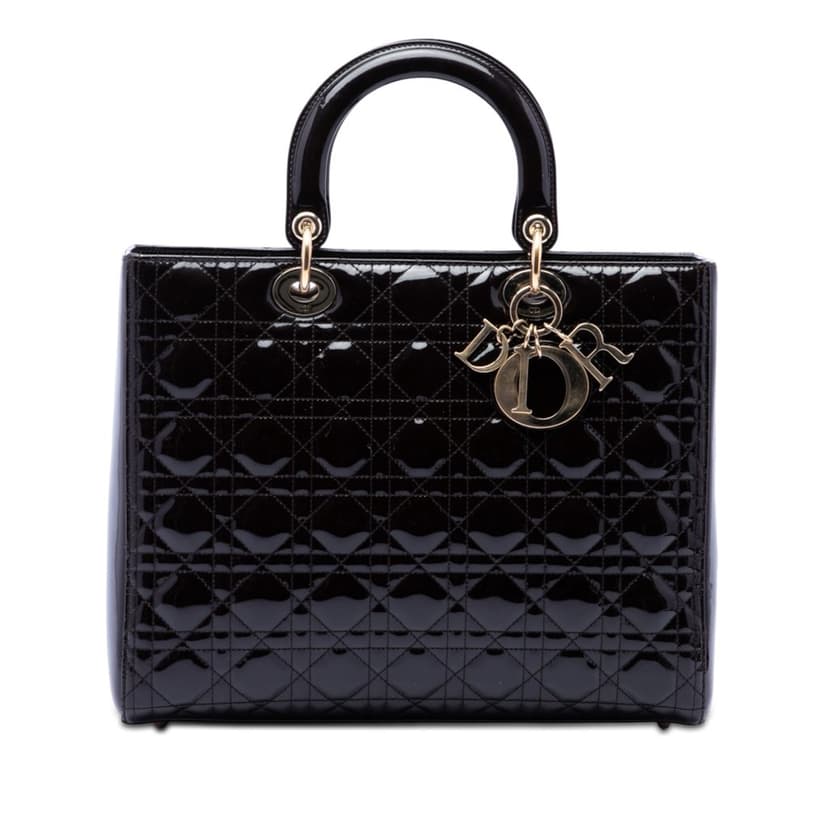 Dior Large Patent Cannage Lady Dior