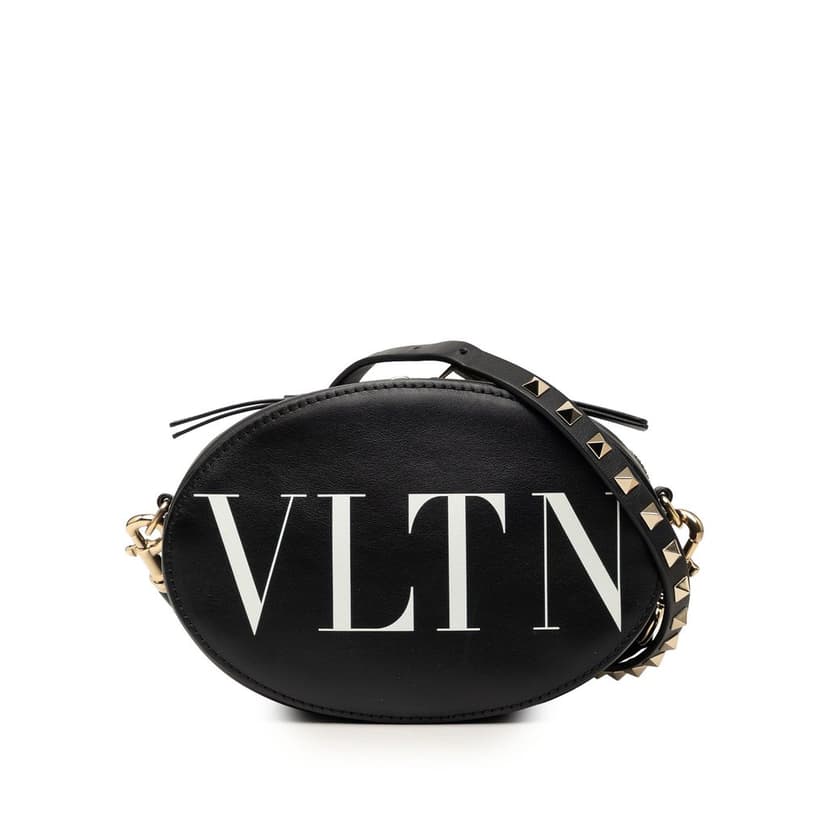 Valentino Calfskin Rockstud VLTN Oval Crossbody