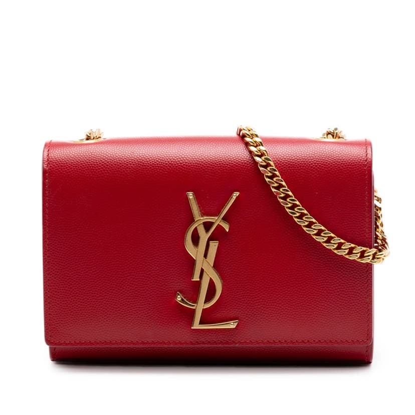 Saint Laurent حقيبة كروس صغيرة من Grain De Poudre Monogram Kate