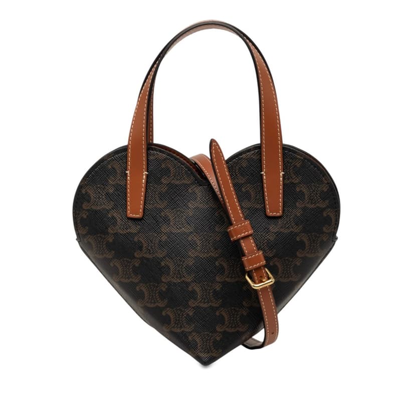 Celine Teen Triomphe Coated Canvas Coeur Satchel