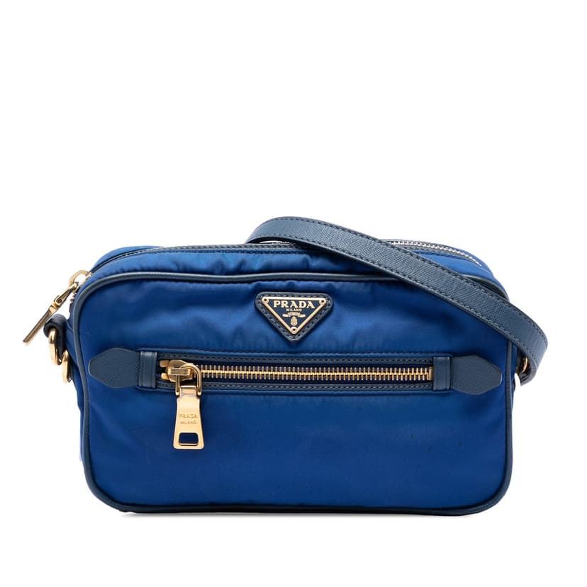Prada Saffiano Trimmed Tessuto Camera Bag