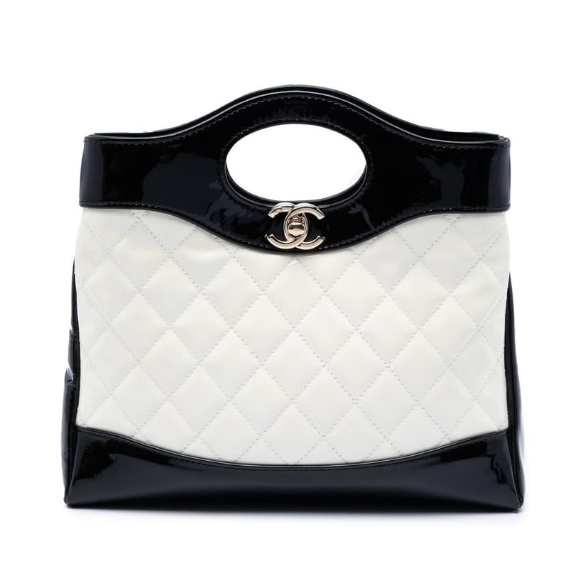 Chanel Mini Bicolor Quilted Patent 31 Shopping Bag